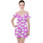 Purple Clouds   Ruffle Cut Out Chiffon Playsuit