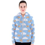 Sun And Clouds  Women s Zipper Hoodie