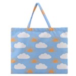 Sun And Clouds  Zipper Large Tote Bag