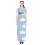 Sun And Clouds  Short Sleeve Maxi Dress