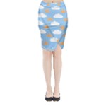 Sun And Clouds  Midi Wrap Pencil Skirt