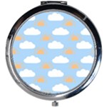 Sun And Clouds  Mini Round Mirror