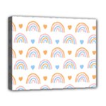 Rainbow Pattern   Deluxe Canvas 20  x 16  (Stretched)