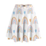 Rainbow Pattern   High Waist Skirt