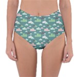 Llama Clouds   Reversible High-Waist Bikini Bottoms