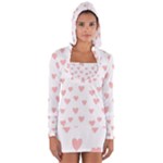 Small Cute Hearts   Long Sleeve Hooded T-shirt