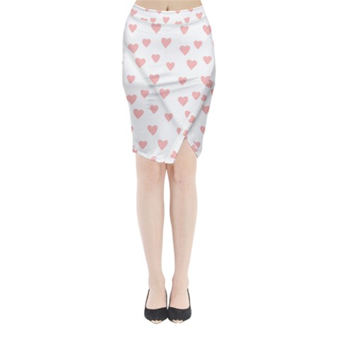 Small Cute Hearts   Midi Wrap Pencil Skirt from ArtsNow.com