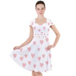 Small Cute Hearts   Cap Sleeve Midi Dress