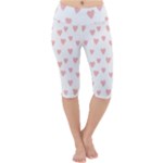 Small Cute Hearts   Lightweight Velour Cropped Yoga Leggings