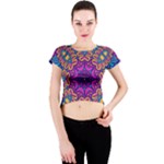 Mandala Fishes Crew Neck Crop Top