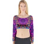 Mandala Fishes Long Sleeve Crop Top