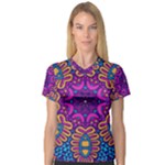 Mandala Fishes V-Neck Sport Mesh Tee