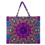 Mandala Fishes Zipper Large Tote Bag