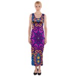 Mandala Fishes Fitted Maxi Dress