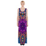 Mandala Fishes Thigh Split Maxi Dress