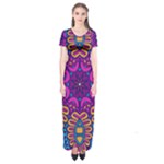 Mandala Fishes Short Sleeve Maxi Dress