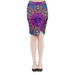 Mandala Fishes Midi Wrap Pencil Skirt