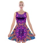 Mandala Fishes Velvet Skater Dress