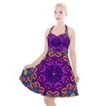 Mandala Fishes Halter Party Swing Dress 