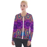 Mandala Fishes Velvet Zip Up Jacket