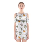 Rabbit, Lions And Nuts   Shoulder Cutout One Piece Dress