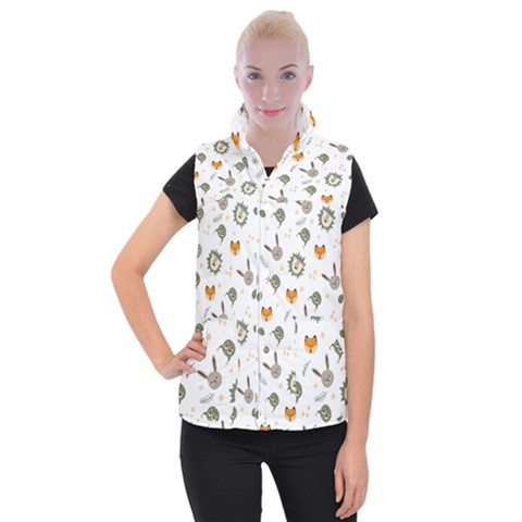 Rabbit, Lions And Nuts   Women s Button Up Vest from ArtsNow.com