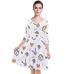 Rabbit, Lions And Nuts   Quarter Sleeve Waist Band Dress