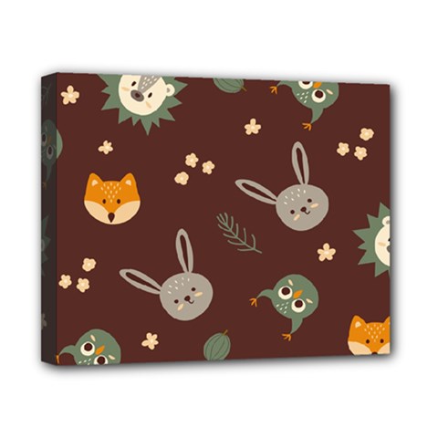 Rabbits, Owls And Cute Little Porcupines  Canvas 10  x 8  (Stretched) from ArtsNow.com