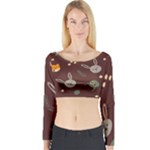 Rabbits, Owls And Cute Little Porcupines  Long Sleeve Crop Top