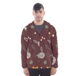 Rabbits, Owls And Cute Little Porcupines  Men s Hooded Windbreaker