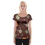 Rabbits, Owls And Cute Little Porcupines  Cap Sleeve Top