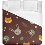 Rabbits, Owls And Cute Little Porcupines  Duvet Cover (King Size)