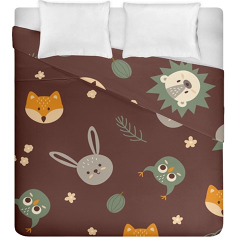 Rabbits, Owls And Cute Little Porcupines  Duvet Cover Double Side (King Size) from ArtsNow.com