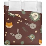 Rabbits, Owls And Cute Little Porcupines  Duvet Cover Double Side (California King Size)