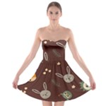 Rabbits, Owls And Cute Little Porcupines  Strapless Bra Top Dress