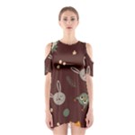 Rabbits, Owls And Cute Little Porcupines  Shoulder Cutout One Piece Dress