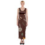 Rabbits, Owls And Cute Little Porcupines  Fitted Maxi Dress