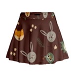 Rabbits, Owls And Cute Little Porcupines  Mini Flare Skirt