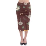 Rabbits, Owls And Cute Little Porcupines  Midi Pencil Skirt