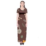 Rabbits, Owls And Cute Little Porcupines  Short Sleeve Maxi Dress