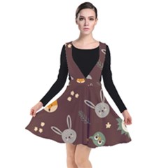 Plunge Pinafore Dress 