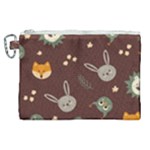 Rabbits, Owls And Cute Little Porcupines  Canvas Cosmetic Bag (XL)