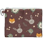 Rabbits, Owls And Cute Little Porcupines  Canvas Cosmetic Bag (XXL)