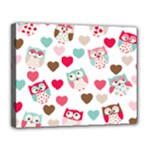 Lovely Owls Canvas 14  x 11  (Stretched)