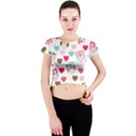 Lovely Owls Crew Neck Crop Top