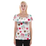 Lovely Owls Cap Sleeve Top