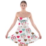 Lovely Owls Strapless Bra Top Dress