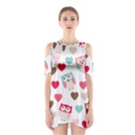 Lovely Owls Shoulder Cutout One Piece Dress