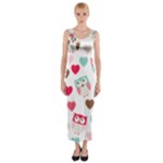 Lovely Owls Fitted Maxi Dress