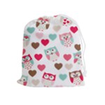 Lovely Owls Drawstring Pouch (XL)